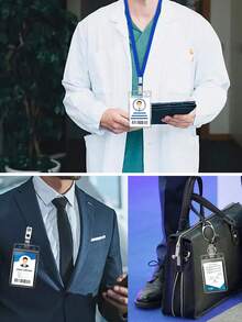 5/10个防水PVC卡套，横向和纵向透明卡套，适用于学生证、交通卡、卡片保护套，适合教师、学生、护士、办公室工作人员、医生、政府官员、志愿者等 - 彩色 - 查看 3