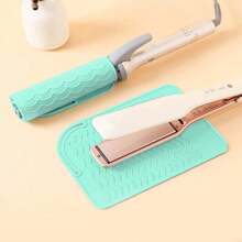 1 Pieza Almohadilla de silicona multiusos resistente al calor, soporte para rizador, almohadilla de aislamiento térmico, protector de escritorio antideslizante con textura, estera anticalor reutilizable para herramientas de belleza, alfombrilla de estación de estilo resistente a arañazos, accesorios de peinado resistentes al calor para planchas, rizadores, salón en casa, seguridad del mostrador del baño, almacenamiento de herramientas de belleza, uso en múltiples superficies, esenciales de tocador