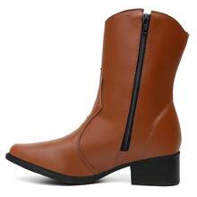 Women's Caramel Pointed Toe Embroidered Western Texan Boot - Camel - View 5