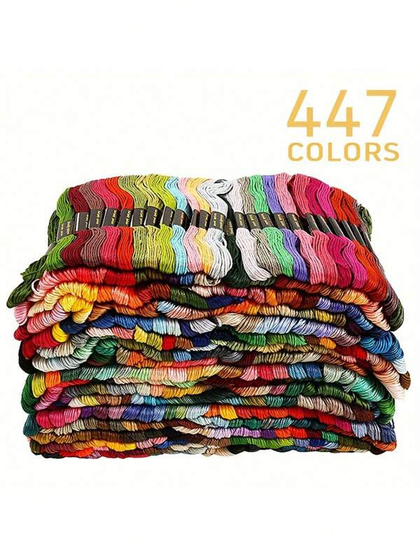 50pcs/100pcs 6-Strand 8m Embroidery Flowers, 100 Color Polyester Thread, Random Color Cross Stitch Thread, Rainbow Handmade Sewing Thread, High-Quality Embroidery Dental Floss - A Mixed Multi-Color Thread For Cross Stitch, Sewing, And Crafts - Needle Art Accessories, Twisted Wire Bags, Suitable For DIY Embroidery, Sewing, And Handmade Crafts