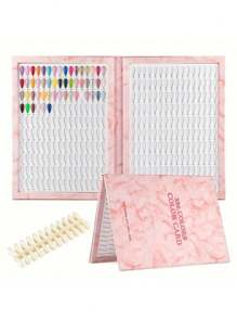 1pc Nail Color Card Display Book, Crocodile Pattern Color Card Book, PU Color Card Book, Nail Gel Display Book, Built-In Color Card Book.