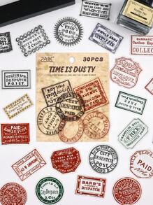 120 pezzi di adesivi della serie Old Year, con stampe in stile retrò di architettura, caratteri inglesi e altri stili, adatti per materiali fai-da-te per scrapbooking, valigie, tazze e altri adesivi impermeabili per animali domestici, forniture scolastiche, rientro a scuola