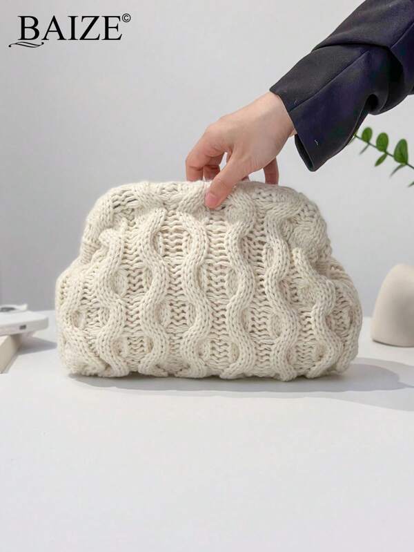 ENBEI حقيبة بيضاء أنيقة من البايز - حقيبة مستحضرات تجميل كبيرة، متينة، حقيبة بيضاء، حقائب للنساء، حقيبة شاطئ متعددة الاستخدامات للنساء، محفظة صيفية أنيقة للنساء للاستخدام اليومي والأساسيات للعطلات، حقيبة تذكارية لموسم الزفاف، أساسيات الصيف، الضروريات السفر، هدية للمعلم