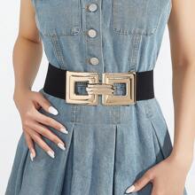 1 pieza Cinturón elástico vintage, Entrenador de cintura para mujeres con traje y abrigo, Accesorio de moda versátil