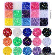 Ốp điện thoại nhựa dẻo AB DIY trang trí mặt sau, thành phần hỗn hợp, 15 ô kim cương màu, nhiều màu 3mm 4mm 5mm, kim cương tròn nhiều màu - Kim cương màu khỏa thân - Xem 4
