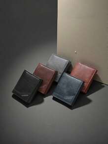 1 pieza Billetera multifunción para hombres con tarjetero plegable, diseño delgado de triple pliegue con múltiples ranuras para tarjetas, regalo ideal para hombres