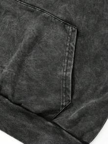 Shwiy Men's Street Fashion Dragon Print Pullover Pullover Sweatshirt, Japanese Cartoon Pattern Print Casual Sweatshirt, Suitable For Daily Wear, Anime Boyfriend Gift - Black - View 6