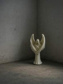 1 件极简主义天使雕像，带折叠翅膀的精神树脂家居装饰，白色和黑色桌面装饰，适用于卧室、书桌、礼品盒、毕业典礼、乔迁或安静的角落 - 彩色 - 查看 7