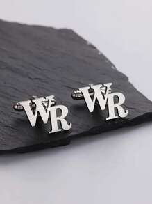 1 para spersonalizowanych spinek do mankietów ze stali nierdzewnej dla mężczyzn z prostymi inicjałami 1-2, elegancki minimalistyczny design, idealny wszechstronny dodatek na oficjalne wydarzenia i wesela dla mężczyzn, świetny prezent dla ojca, męża, chłopaka lub syna