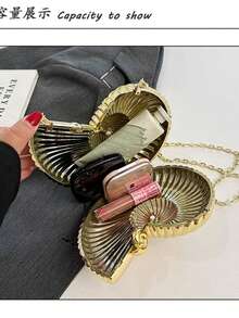 #金贝壳包#爆红！金属质感晚宴包惊艳小众时尚 - 金色 - 查看 5