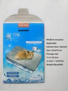 1 pieza Placa de refrigeración de aluminio para mascotas en verano, placa de refrigeración para conejos, hámsteres pequeños, gatos dragones, placa de hielo para disipar el calor, productos de refrigeración de verano para mascotas pequeñas