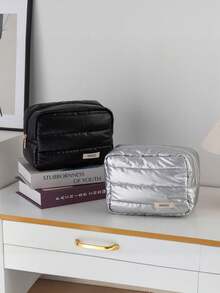 1个纯色女士化妆包，大容量柔软化妆品收纳包，旅行洗漱包，必备礼品，可收纳化妆品、指甲油，房间装饰，钱包，储物，化妆刷收纳袋，迷你包，大容量包，女士礼物，圣诞礼物，创意女士礼物，化妆包，化妆袋，旅行必备 - 彩色 - 查看 5