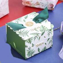 50 cajas de dulces con moño de cinta de satén - Caja de regalo para fiestas de boda, cumpleaños, con 50 cintas negras y verdes para decoración de boda, novia, ducha, fiesta de cumpleaños