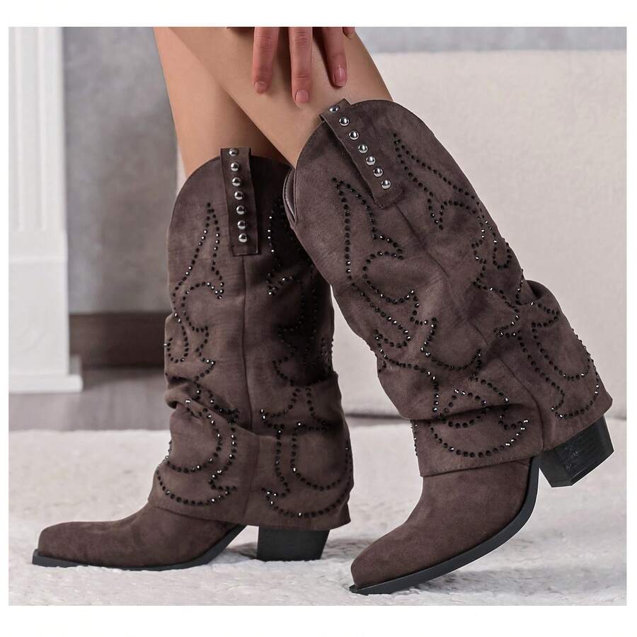 Women's Fashion Boots - Brown - View 1