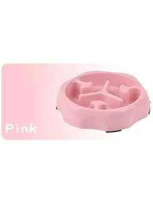 1pc Random Color Round Slow Feeder Pet Bowl, Anti-Spill Pet Supplies, Dog Bowl