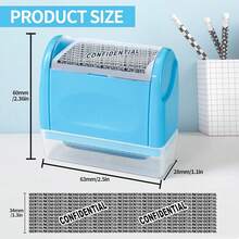 Address Blocker Wide Roller Stamp - Confidential Data Defender With 3-Pack Refills For Anti Theft And Privacy Safety (Blue Stamp + 3 Refills) - 3 Refills - View 7