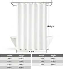 Shower Curtain With 12 Metal Hooks Modern Heavy Duty Washable Beige Fabric Shower Curtain Set Waterproof Neutral Thick Cloth Shower Curtains For Bathroom Bathtub Washable, W72*L72, Cream-Lzy - White - View 6