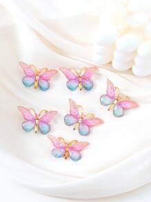 10 pièces/set Pinces à cheveux papillon 3D mignonnes et colorées dégradées pour filles, accessoires capillaires pour filles, convenant pour les fêtes, le port quotidien et un cadeau idéal. Pinces, pinces à cheveux, barrettes, barrettes à cheveux, fournitures scolaires