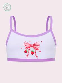 4pcs/Set Soft Cotton Girls Underwear Set, Comfortable Breathable Cute Cartoon Girls Vest Suits