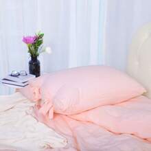 Washed Cotton Bed Strap Duvet/Quilt Cover Sets Light Pink