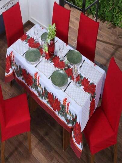 Toalha de Mesa 06 Lugares Oxford Natal 2,20 x 1,40