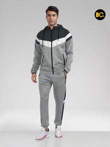 BIG CITY Pants Deportivo Tricot Para Hombre Conjunto Deportivo Moda Combinado - Gris - Ver 2