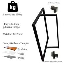 BASES de MESA Estilo INDUSTRIAL Modelo T 75x60cm Kit c/2un - COBRE - Cobre - Visão 5
