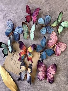 1pc Realistic Butterfly Headwear, Bohemian Printed Versatile Hair Clip, Suitable For Spring Garden Decor, All Seasons - Multicolor - View 13