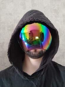 1 件全脸防护罩，防雾防溅骑行防护镜，防尘防护面罩，双面防护 - 彩色 - 查看 6