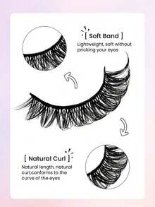 Rikuaild 10 Pairs D Curl Volume Faux Mink Eyelashes Cat Eye Lashes Crossed Natural Lashes Dramatic Look Soft Lash Cross Wispy Reusable Eyelashes - Russian Strip Lashes 3 - View 12
