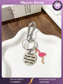 The Latest Stainless Steel Flamingo Keychain, Simple And Personalized Key Chain, Backpack Car Pendant, Festival Gift, Inspiring Gift Car Accessories Bag Charm Backpack For School - Multicolor - View 10