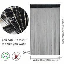 100cmX200cm Decorative Door String Curtain Beads Wall Panel Fringe Window Room Divider Blind For Wedding Coffee House Parts Door Divider Beads Tassel Screen Decoration (Colorfull 25) - 黑色 - 查看 2