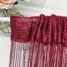100cmX200cm Decorative Door String Curtain Beads Wall Panel Fringe Window Room Divider Blind For Wedding Coffee House Parts Door Divider Beads Tassel Screen Decoration (Colorfull 25) - Rượu vang đỏ 25 - Xem 8
