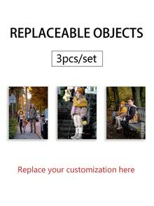 Three Frameless, Customizable Personalized Collage Posters, Perfect For Couples, Weddings, Anniversaries, And Valentine's Day Gifts. Customizable With Photos And Landscape Paintings, Ideal For Living Room And Bedroom Decoration. Paper Design (Frames Not Required). - Multicolor - View 6