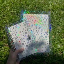 A5 A6 Colorful Star Transparent Colorful Binder Folder That Can Change Color With Light DIY Photo Album Business Card Storage Bag Postcard Storage Folder, School Supplies,Back To School - Multicolor - View 3