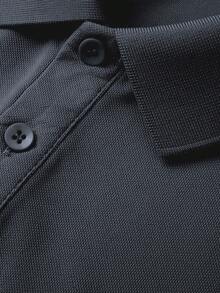 GRDR Men's Casual Solid Color Short Sleeve POLO Shirt, Summer - Dark Grey - View 5