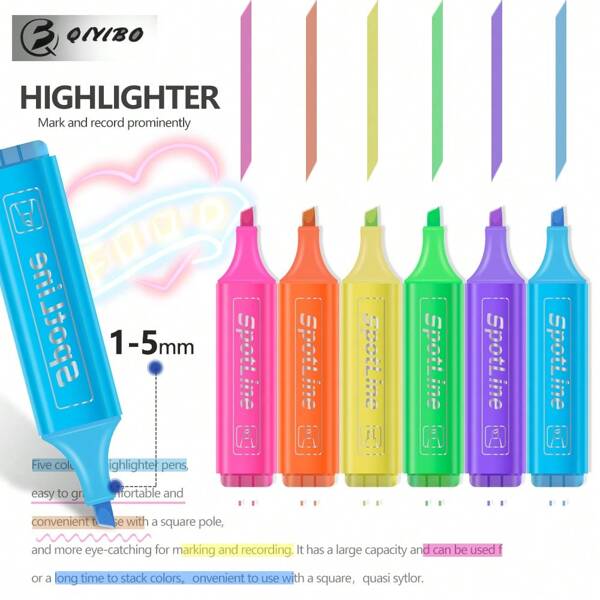 4 piezas/6 piezas Bolígrafos fluorescentes coloridos, bolígrafos fluorescentes brillantes con punta en ángulo, suministros escolares, de vuelta a la escuela