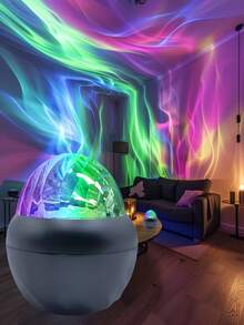 YETHKE 魔法银河星光 LED 投影仪 - USB 供电壁灯，带多色遥控器，令人惊叹的极光和星夜投影，适用于卧室、客厅或环境装饰，节省空间的设计，非常适合圣诞节、情人节、露营和婚礼、银河房间装饰