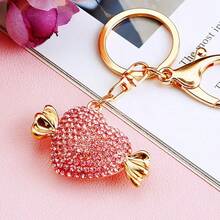 钻石心形糖果钥匙扣/创意钻石钥匙扣/汽车钥匙扣/包包挂饰/适合情人节礼物/教师节/派对礼物/节日礼物学校汽车配件可爱哥特 Y2k 包包配件挂绳带身份证夹汽车配件包包挂饰