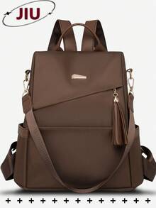 Women's Anti-Theft Tassel Nylon Backpack, Multifunctional Fashion Daily Bag, Multi-Pocket Lightweight Travel Bag, Large Capacity Minimalist Bookbag, Convenient Backpack Suitable For Students, Nurses, Teachers, Business Professionals, Travel, Commuting, Shopping, Office, Dating, Hiking, Training, Work, Birthday Gift, Holiday Gift - Multicolor - View 15