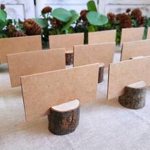 5/10pcs Wooden Log Memo Clips - With Wooden Clips, Wooden Bark, Memo Clips, Natural Wooden Log Memo Holders And Wedding Log Pattern Clips,Back To School,School Supplies