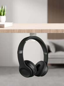 Non Drilling Multifunctional Hook Computer Headphone Stand, Head Mounted Bracket, Bluetooth Headset Storage Hook, Adhesive Wall Mounted Handle, Hanging Rack, Minimalist Solid Color