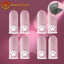 Rękawice BlackWow Couple Game Finger Sleeve - odporne na pot rękawiczki do ekranów dotykowych, odpowiednie do gier na smartfonach, z uroczym wzorem łapy kota, ergonomiczny uchwyt kciuka dla graczy, rękawiczki do gier, akcesoria do gier mobilnych, projekt knebla, elastyczne rękawy na palce - Różowy - Zobacz 14