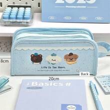 Bolsa para lápis multicamadas de grande capacidade Three Puppies, estojo para lápis multifuncional e altamente atraente para estudantes