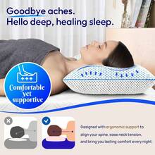 Adjustable Cooling Gel Memory Foam Pillows Queen Size For Sleeping 1 Pack,Firm Thick Bamboo Rayon Shredded Foam Bed Pillows For Side, Back, Stomach Sleepers Washable Breathable Pillowcase,College Dorm - Đen và trắng - Xem 8