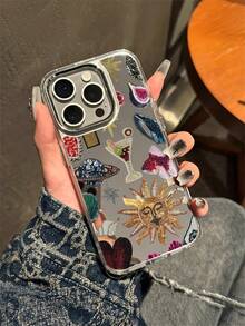 Retro Sun Diamond Fish Ins Mirror Phone 15 Case, Phone 14 Pro Max Makeup Cover, 13 Mirror, 12 Anti-Drop Feature, 16 Large Hole, 11 For Women,Anti-Drop Phone Case Support Protection Anti-Scratch Non-Yellowing Transparent Smartphone Cover Gift For Apple Phone 11/11 Pro/11 Pro Max 12/12 Pro/12 Pro Max/13/13 Pro/13 Pro Max/14/14 Plus/14 Pro/14 Pro Max/15/15 Plus/15 Pro/15 Pro Max/16/16 Pro/16 Plus/16 Pro Max/16E/X/XS/XSMax/TPU Material Protective Case, Phone Protective, The Best Birthday Gift For Your Friends And Family, Suitable For Both Men And Women - Bạc - Xem 3