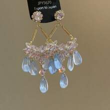 Boucles d'oreilles pendantes minimalistes à pampilles colorées en forme d'étoile, à la mode et polyvalentes pour femmes