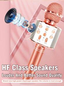 1pc Wireless Microphone Singing And Audio Integrated Home KTV Mobile Phone Music Speaker Karaoke Singing Suitable For Teenagers And Adults To Spend Time Party Interactive Entertainment