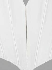 Yuwenier Y2K 镂空系带露背紧身胸衣，适合音乐节和婚礼季，白色夏季 - 白色 - 查看 9