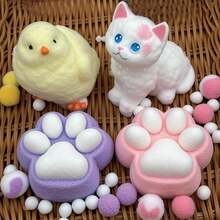 1/2 pzas Juguetes Squishy Taba - Juego de Juguetes Squishy Fufu con pollito, gato gigante y 2 squishies de patas, juguetes sensoriales suaves de lenta expansión para aliviar el estrés de niños y adultos - Multicolor - Ver 2